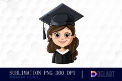 Graduation Girl Stickers Illustration Clipart Product Image 1