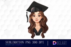 Graduation Girl Stickers Sublimation PNG Clipart Product Image 1