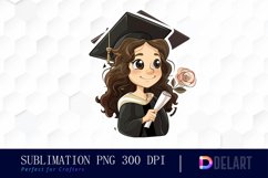 Graduation Girl Stickers Graphics Clipart Product Image 1