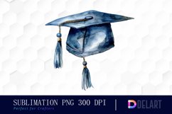 Graduation Hat Watercolor Clipart Product Image 1