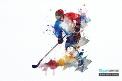 Watercolor Hockey PNG Clipart Product Image 1
