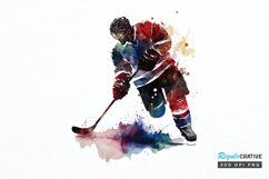 Watercolor Hockey PNG Clipart Product Image 1