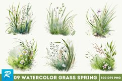 wildflower clipart,spring flowers,floral clipart,watercolor spring,grass clipart,watercolor grass,meadow clipart,grass png,grass clip art,lawn clipart,tufts of grass,nature clipart,watercolour clipart,digital watercolor,free commercial use,individual elem