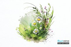 Watercolor Grass Spring Floral PNG Clipart Product Image 1