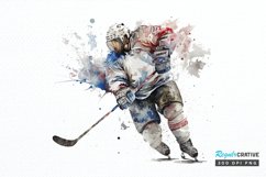 Watercolor Hockey PNG Clipart Product Image 1