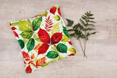 Watercolor Green Leaf Pattern Design, colorful leaf wrapping Product Image 2
