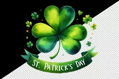 Watercolor green shamrock clover luck St Patrick Day quote print 20 oz tumbler skinny mug wrap clipart t-shirt sublimation printable design