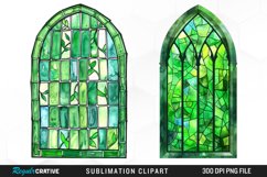 Stained Glass Green Window Exquisite Clipart Product Image 1