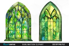 Stained Glass Green Window Exquisite Clipart Product Image 1