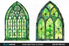 Stained Glass Green Window Exquisite Clipart Product Image 1