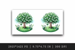 Watercolor green tree leaves dollar bills money lush grass business print 20 oz tumbler skinny mug wrap clipart t-shirt sublimation printable design