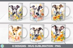 Bundle of six Wild Flowers Greyhounds Mug Wrap designs.