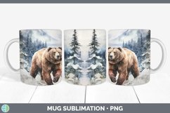 GorgeousWatercolor Grizzly Bears Mug Wrap design.