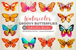 Watercolor Groovy Butterflies Sublimation Bundle,Watercolor,Butterflies,Clipart,Digital images,Transparent,No Background,Perfect for weddings,Delicate details,Creative,Invitations,Greeting cards,Wall art,Nature inspired,Watercolor,watercolour,butterfly,go