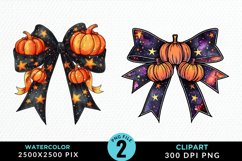 Watercolor Halloween Bow Clipart Bundle Product Image 2