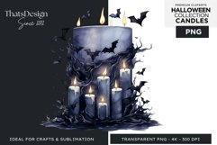 Watercolor Halloween Candles Clipart PNG for sublimation Product Image 1