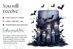 Watercolor Halloween Candles Clipart PNG for sublimation Product Image 2