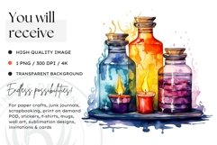 Watercolor Halloween Candles Clipart PNG for sublimation Product Image 2