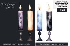 Watercolor Halloween Candles Clipart PNG for sublimation Product Image 1