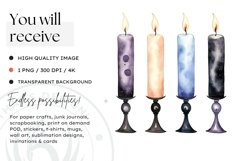 Watercolor Halloween Candles Clipart PNG for sublimation Product Image 2