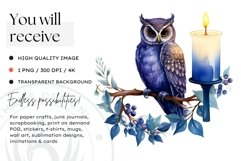 Watercolor Halloween Candles Clipart PNG for sublimation Product Image 2