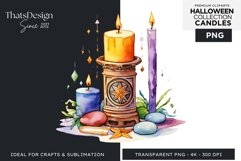 Watercolor Halloween Candles Clipart PNG for sublimation Product Image 1