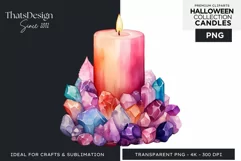 Watercolor Halloween Candles Clipart PNG for sublimation Product Image 1