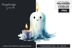 Watercolor Halloween Candles Clipart PNG for sublimation Product Image 1