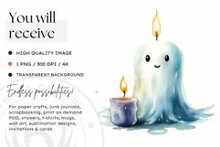 Watercolor Halloween Candles Clipart PNG for sublimation Product Image 2