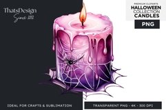 Watercolor Halloween Candles Clipart PNG for sublimation Product Image 1