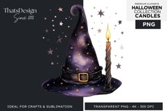 Watercolor Halloween Candles Clipart PNG for sublimation Product Image 1