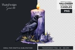 Watercolor Halloween Candles Clipart PNG for sublimation Product Image 1