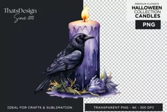 Watercolor Halloween Candles Clipart PNG for sublimation Product Image 1