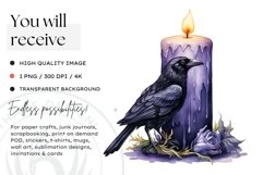 Watercolor Halloween Candles Clipart PNG for sublimation Product Image 2