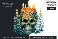 Watercolor Halloween Candles Clipart PNG for sublimation Product Image 1