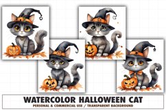 Watercolor Halloween kitten illustration Product Image 1