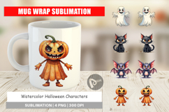Halloween Characters Mug Wrap Product Image 1