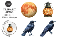 watercolor halloween clipart Product Image 1