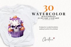 Watercolor Halloween Cupcakes Clipart Product Image 2