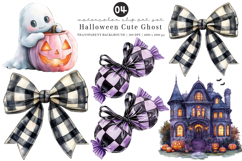 Watercolor Halloween Cute Ghost Clipart Product Image 1