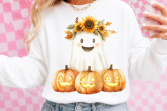 Watercolor Halloween Cute Ghost Clipart Product Image 2