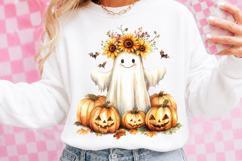 Watercolor Halloween Cute Ghost Clipart Product Image 2