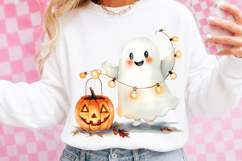 Watercolor Halloween Cute Ghost Clipart Product Image 2