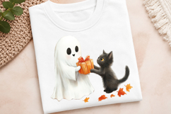 Watercolor Halloween Cute Ghost Clipart Product Image 3