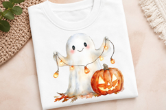 Watercolor Halloween Cute Ghost Clipart Product Image 3