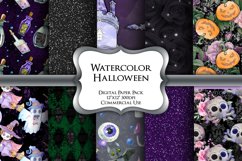 Watercolor Halloween Digital Paper Pack Product Image 1