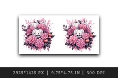 Watercolor Halloween floral pumpkin carving flowers roses Jack-o-lantern 20 oz tumbler skinny mug wrap clipart t-shirt sublimation printable design