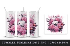 Watercolor Halloween floral pumpkin carving flowers roses Jack-o-lantern 20 oz tumbler skinny mug wrap clipart t-shirt sublimation printable design