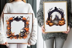 Halloween Frame Watercolor Clipart Bundle Product Image 6