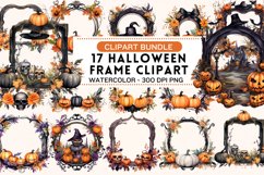 Halloween Frame Watercolor Clipart Bundle Product Image 1